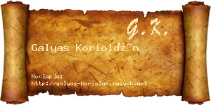 Galyas Koriolán névjegykártya